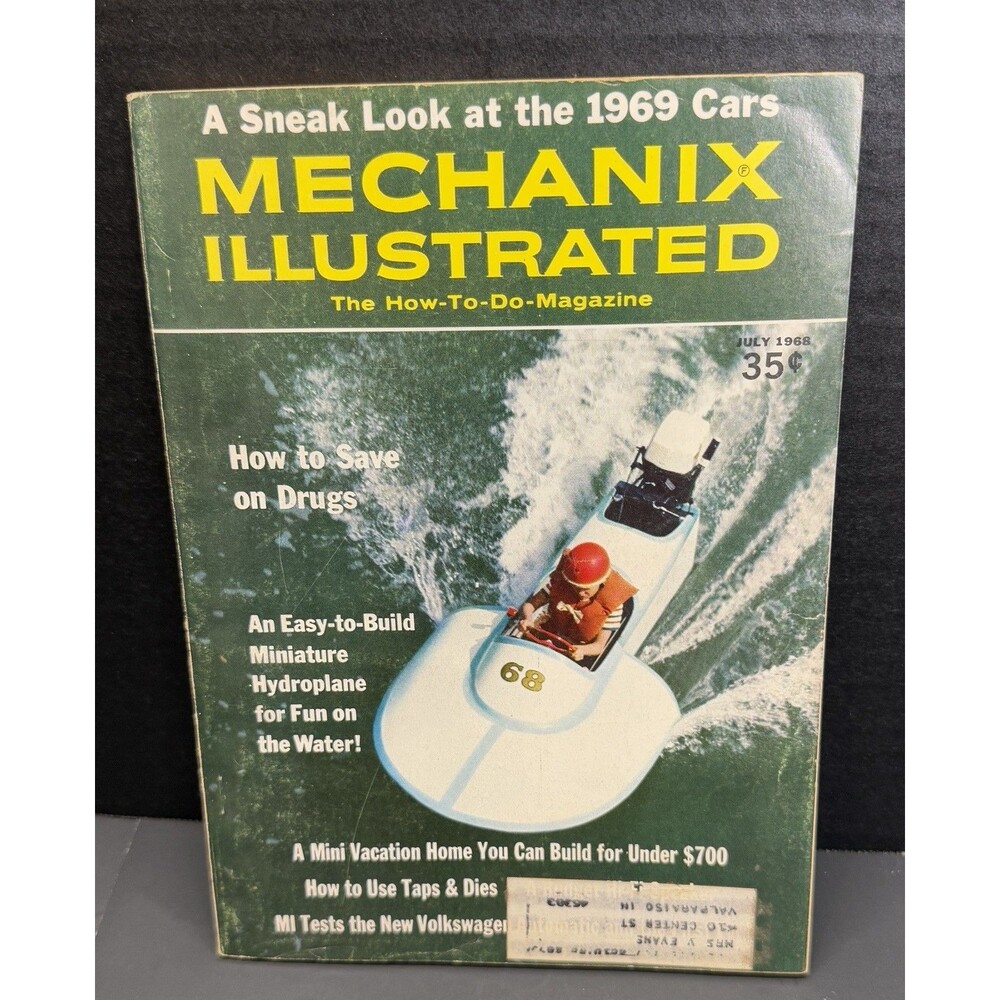Vintage Mechanix Illustrated July 1968 ~ Mini Hydroplane $700 Vacation Home +